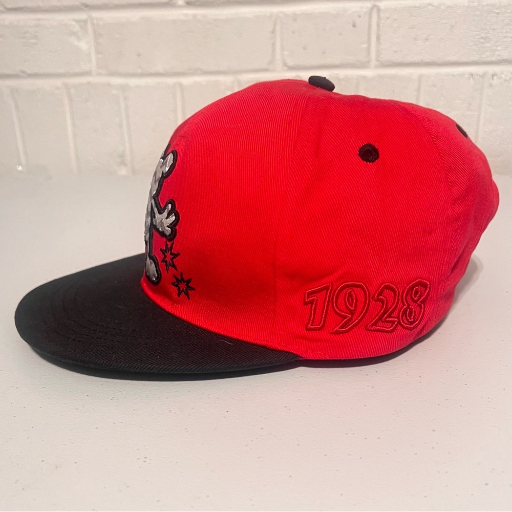 Red and Black Embroidered Cap